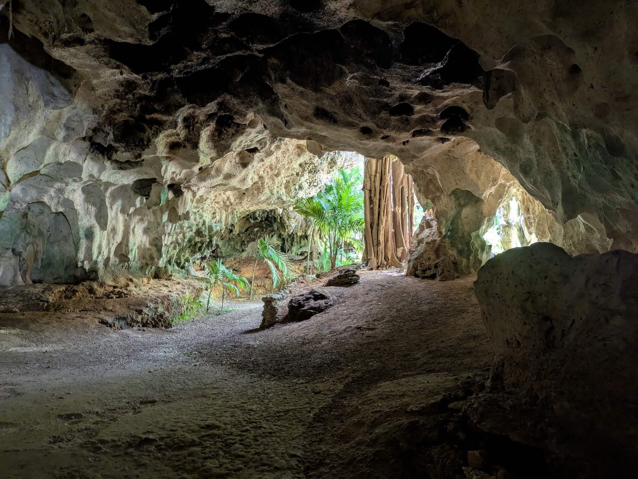 Caves looking out to green